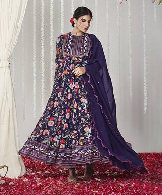 Bagicha purple anarkali set of 3 3