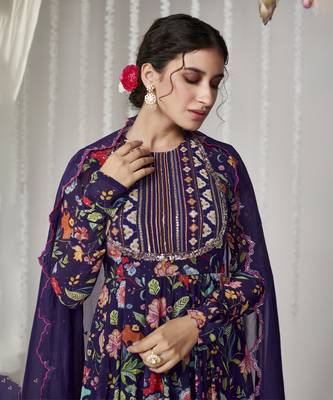 Bagicha purple anarkali set of 3 4