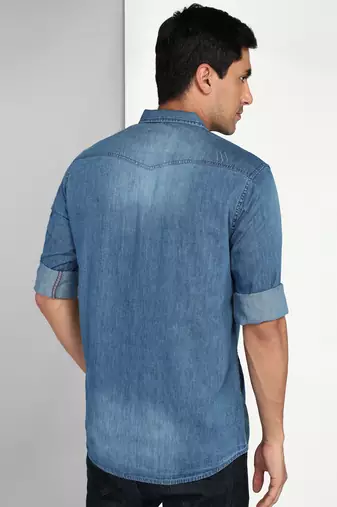 Men's denim casual shirt | double pocket shirt