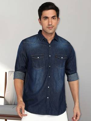 Men's denim casual shirt | double pocket shirt 1