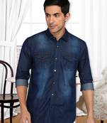Men's denim casual shirt | double pocket shirt