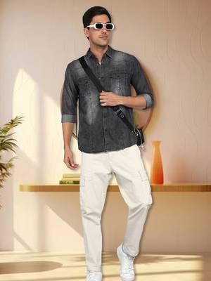 Men's denim casual shirt | double pocket shirt 3