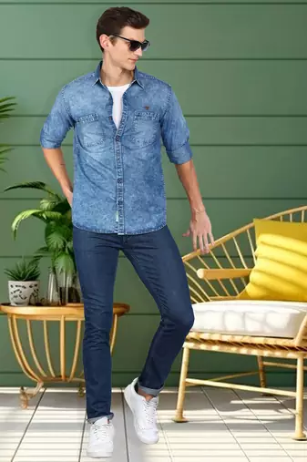   men's denim casual shirt | denim shirt for men