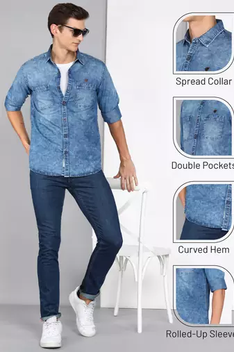   men's denim casual shirt | denim shirt for men