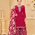 Red roman silk embroidered semi-stitched salwar suit
