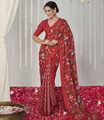 Bagicha red saree set of 2
