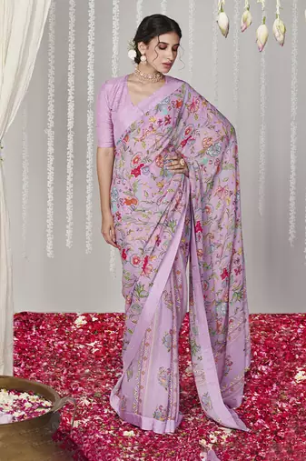 Bagicha lavender saree set of 2