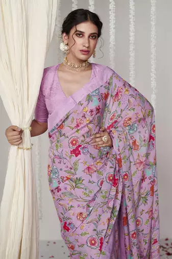 Bagicha lavender saree set of 2