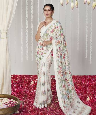 Bagicha white saree set of 2 1