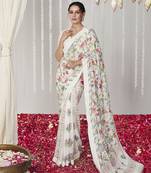 Bagicha white saree set of 2