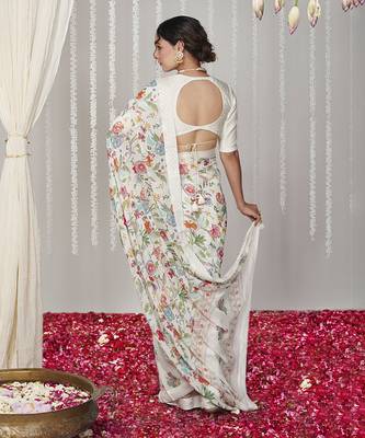 Bagicha white saree set of 2 2