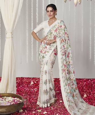 Bagicha white saree set of 2 4