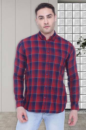 Men's slim fit cotton casual shirt | men's checkered shirt