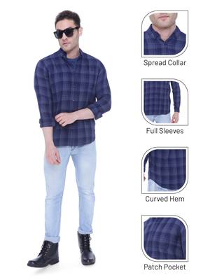 Men's slim fit cotton casual shirt | men's checkered shirt 5