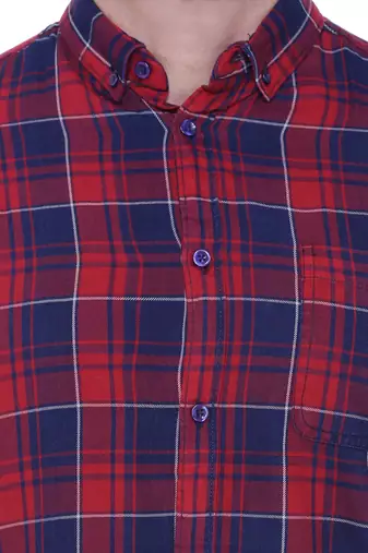 Men's slim fit cotton casual shirt | men's checkered shirt