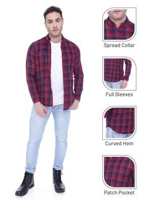 Men's slim fit cotton casual shirt | men's checkered shirt 5