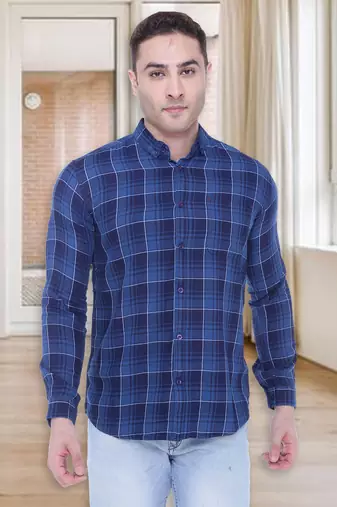 Men's slim fit cotton casual shirt | men's checkered shirt