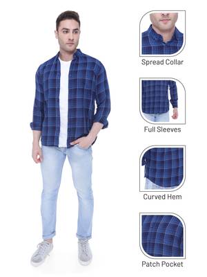 Men's slim fit cotton casual shirt | men's checkered shirt 5