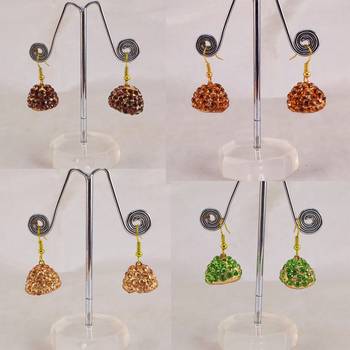 Size-1 inch multi stone stud lakh jhumki combo 1