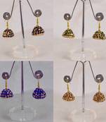 Size-1 inch multi stone stud lakh jhumki combo