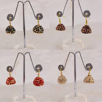 Size-1 inch multi stone stud lakh jhumki combo 1