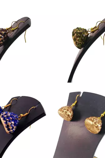 Size-1 inch multi stone stud lakh jhumki combo