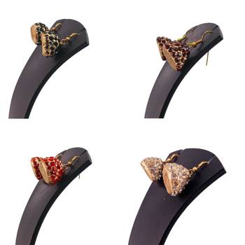 Size-1 inch multi stone stud lakh jhumki combo 4