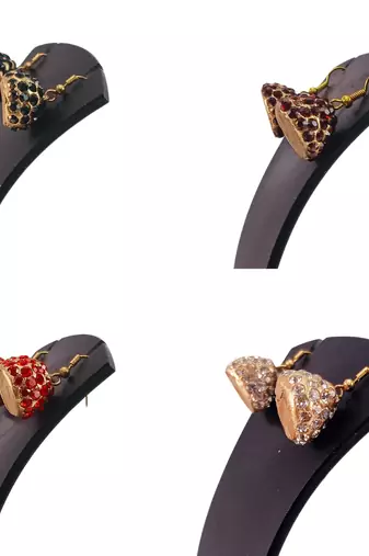 Size-1 inch multi stone stud lakh jhumki combo