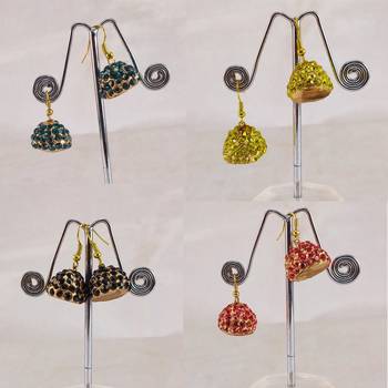 Size-1 inch multi stone stud lakh jhumki combo 2