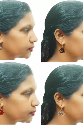 Size-1 inch multi stone stud lakh jhumki combo