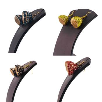 Size-1 inch multi stone stud lakh jhumki combo 4