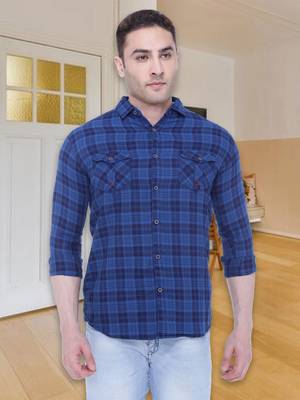 Men's slim fit cotton casual shirt  | men's checkered shirt 1