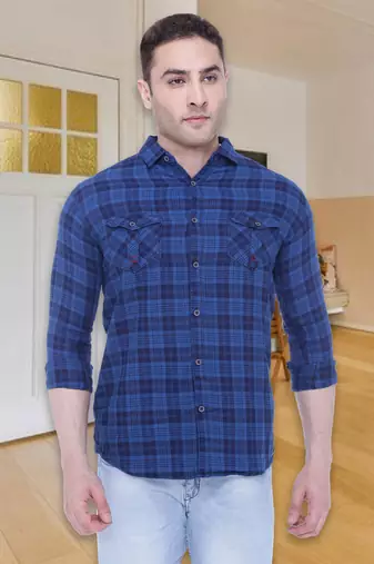 Men's slim fit cotton casual shirt | men's checkered shirt