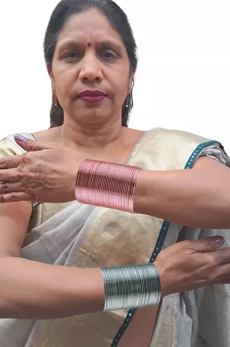 Metal plain bangle combo
