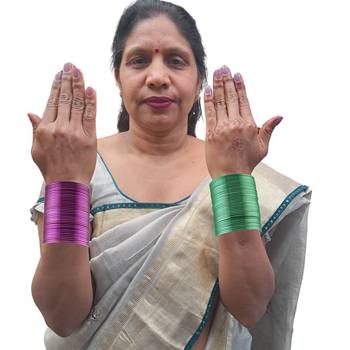 Metal plain bangle combo 5