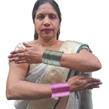 Metal plain bangle combo 4