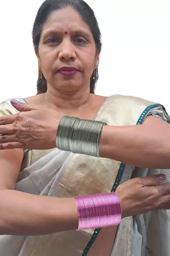 Metal plain bangle combo