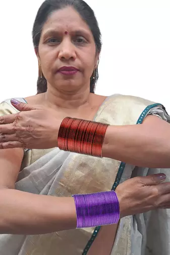 Metal plain bangle combo