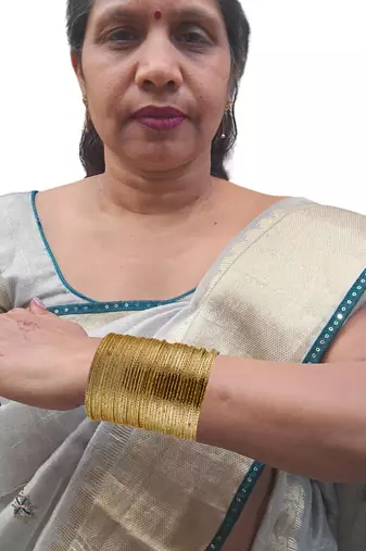 Metal plain bangle combo