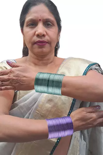 Metal plain bangle combo