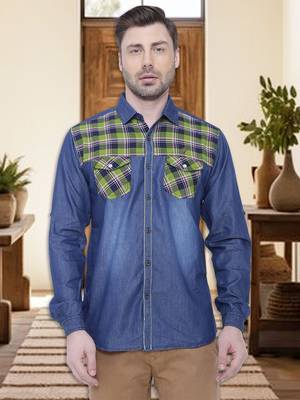 Men's denim casual checks shirt | checks shirt for men 1
