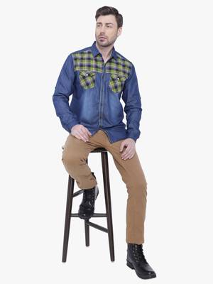 Men's denim casual checks shirt | checks shirt for men 3