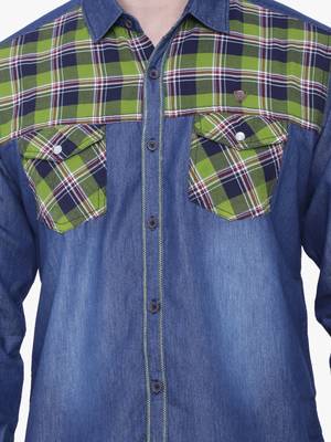 Men's denim casual checks shirt | checks shirt for men 4