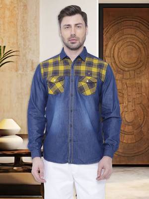 Men's denim casual checks shirt | checks shirt for men 1