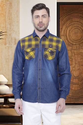 Men's denim casual checks shirt | checks shirt for men