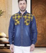 Men's denim casual checks shirt | checks shirt for men