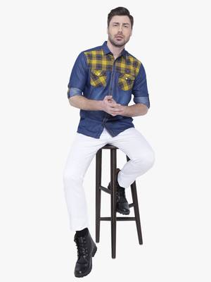 Men's denim casual checks shirt | checks shirt for men 3