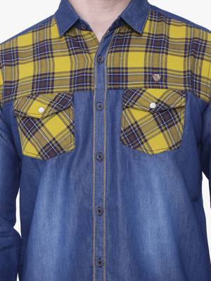 Men's denim casual checks shirt | checks shirt for men 4