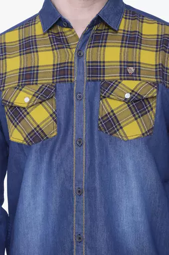 Men's denim casual checks shirt | checks shirt for men