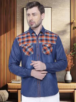 Men's denim casual checks shirt | checks shirt for men 1